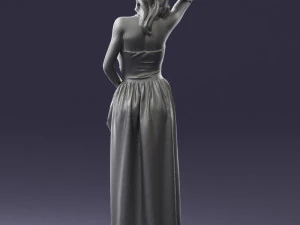woman in blue dress 0158-2 3D Model