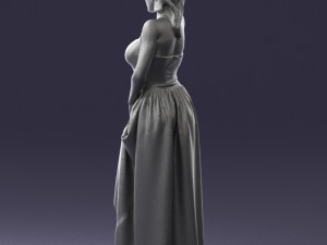 woman in blue dress 0158-2 Modèle 3D