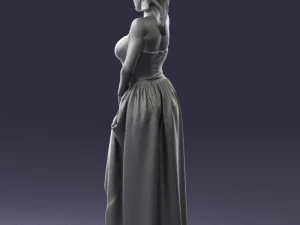 woman in blue dress 0158-2 3D Model