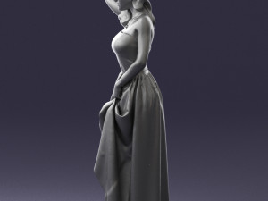 woman in blue dress 0158-2 Modèle 3D