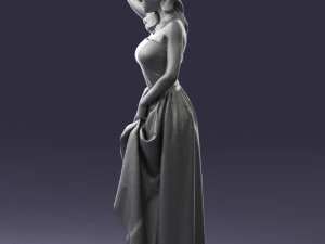 woman in blue dress 0158-2 3D Model