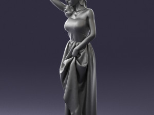 woman in blue dress 0158-2 Modèle 3D