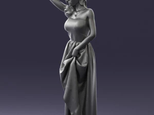woman in blue dress 0158-2 3D Model