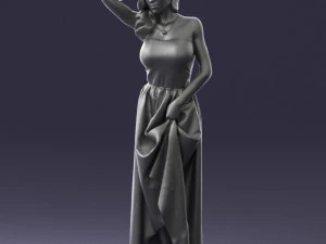 woman in blue dress 0158-2 3D Model