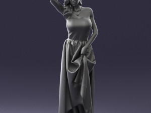 woman in blue dress 0158-2 Modèle 3D