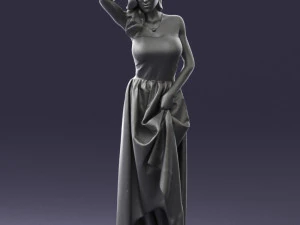 woman in blue dress 0158-2 3D Model