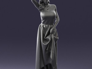 woman in blue dress 0158-2 Modèle 3D