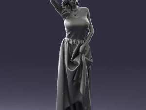 woman in blue dress 0158-2 3D Model