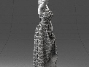 woman in blue dress 0158-2 Modèle 3D