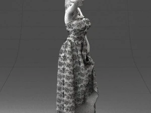 woman in blue dress 0158-2 3D Model