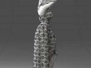 woman in blue dress 0158-2 3D Model