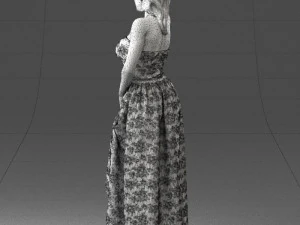 woman in blue dress 0158-2 3D Model