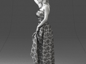woman in blue dress 0158-2 3d print ready 3D-Druckmodell