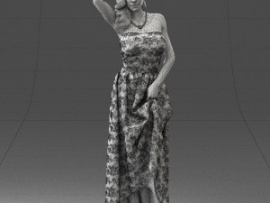 woman in blue dress 0158-2 3d print ready 3D-Druckmodell