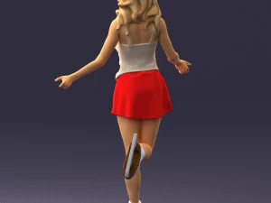 000495 Young Woman Ice Skating Realistic Female Character 3D Model