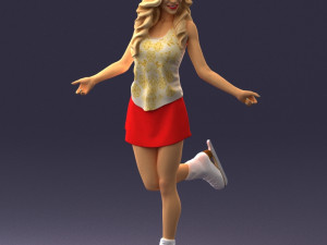 ice skating woman 0159-3 3d print ready 3D 打印模型
