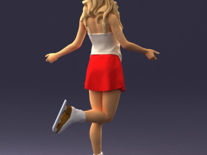 ice skating woman 0159-3 3d print ready 3D 打印模型