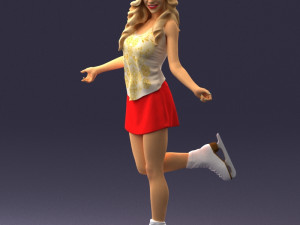 ice skating woman 0159-3 3d print ready 3D 打印模型