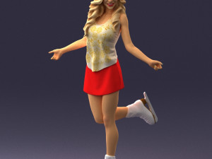ice skating woman 0159-3 3d print ready 3D 打印模型