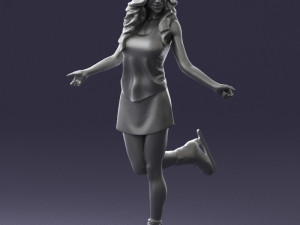 ice skating woman 0159-3 3d print ready 3D 打印模型