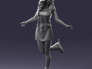 ice skating woman 0159-3 3d print ready 3D 打印模型