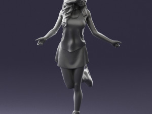 ice skating woman 0159-3 3d print ready 3D 打印模型
