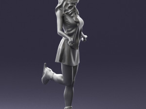 ice skating woman 0159-3 3d print ready 3D 打印模型