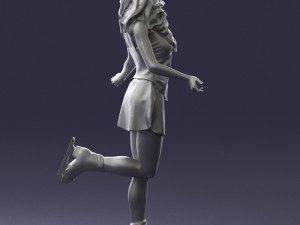ice skating woman 0159-3 3d print ready 3D 打印模型