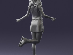 ice skating woman 0159-3 3d print ready 3D 打印模型