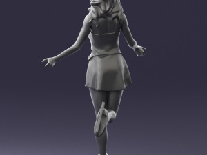 ice skating woman 0159-3 3d print ready 3D 打印模型