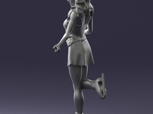 ice skating woman 0159-3 3d print ready 3D 打印模型