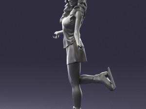 ice skating woman 0159-3 3d print ready 3D 打印模型