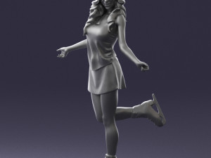 ice skating woman 0159-3 3d print ready 3D 打印模型