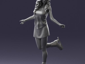 ice skating woman 0159-3 3d print ready 3D 打印模型