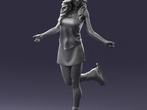 ice skating woman 0159-3 3d print ready 3D 打印模型