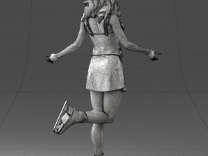ice skating woman 0159-3 3d print ready 3D 打印模型