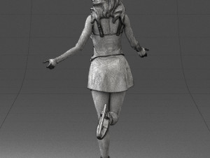 ice skating woman 0159-3 3d print ready 3D 打印模型
