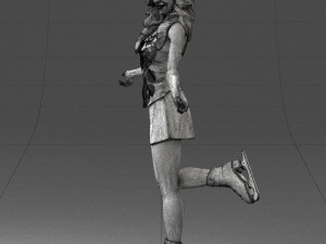 ice skating woman 0159-3 3d print ready 3D 打印模型