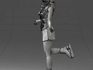 000495 Young Woman Ice Skating Realistic Female Character 3d print ready 3D Print Model