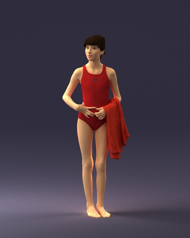 girl in swimsuit 0161 Model 3D .c4d .max .obj .3ds .fbx .stl .blend
