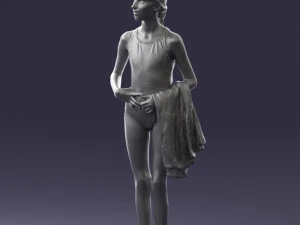 000497 Young Girl Swimmer Child Character in Swimwear 3D Model