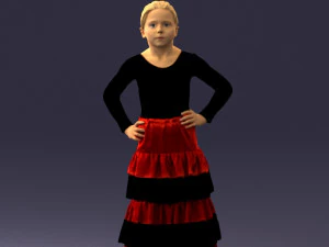 ragazza in abito 0162 Modello 3D