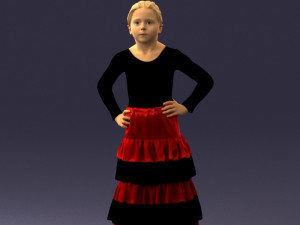 girl in dress 0162 3D मॉडल