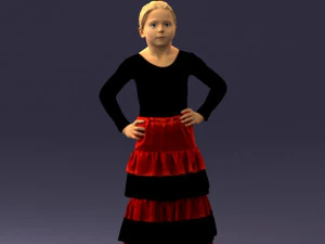000498 Young Girl in Flamenco Dress 3d print ready 3D Print Model