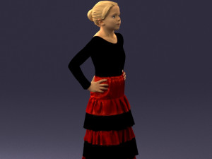 girl in dress 0162 3d print ready 3D Print Model