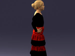 000498 Young Girl in Flamenco Dress 3d print ready 3D Print Model