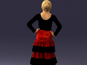 000498 Young Girl in Flamenco Dress 3d print ready 3D Print Model