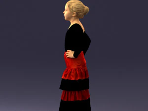 000498 Young Girl in Flamenco Dress 3d print ready 3D Print Model