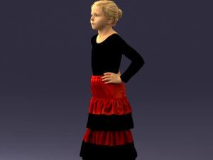 000498 Young Girl in Flamenco Dress 3d print ready 3D Print Model