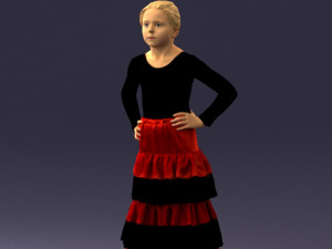 girl in dress 0162 3d print ready 3D Print Model